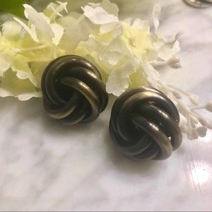 Vintage Two Tone Knot Earrings